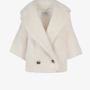 MaxMara Riga Cream Teddy coat Jacket IT40